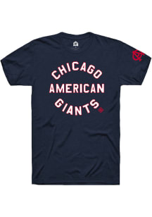 Rally Chicago American Giants Navy Blue Circle Arch Short Sleeve Fashion T Shirt