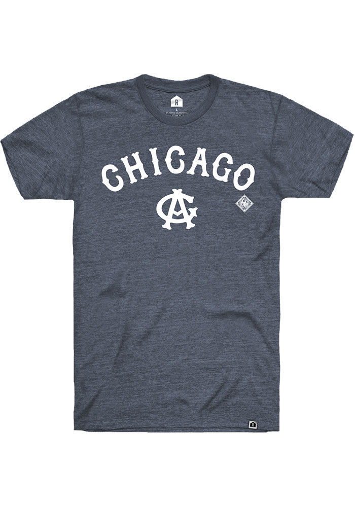 Rally Chicago American Giants Navy Blue Script Logo Short Sleeve Fashion T Shirt
