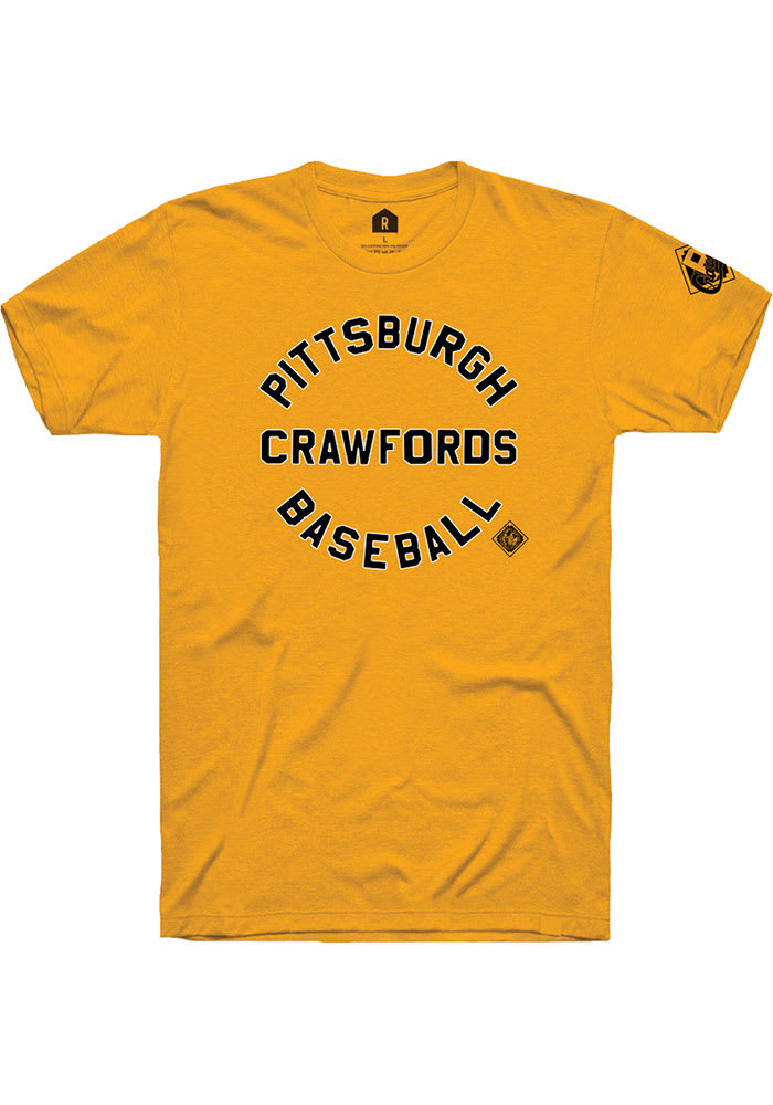 Rally Pittsburgh Crawfords Gold Circle Arch Short Sleeve Fashion T