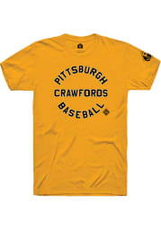 Rally Pittsburgh Crawfords Gold Circle Arch Short Sleeve Fashion T Shirt