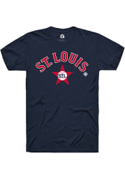 Rally St Louis Stars Navy Blue Script Logo Short Sleeve Fashion T Shirt