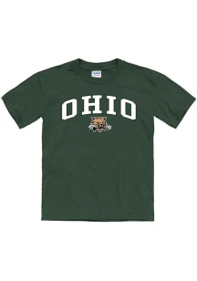 Ohio Bobcats Youth Green Arch Mascot Short Sleeve T-Shirt