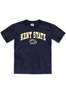 Kent State Golden Flashes Youth Navy Blue Arch Mascot Short Sleeve T-Shirt