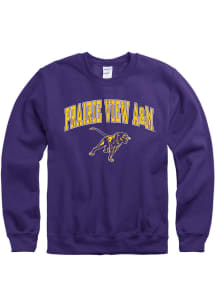Prairie View A&amp;M Panthers Mens Purple Arch Mascot Long Sleeve Crew Sweatshirt