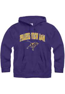 Prairie View A&amp;M Panthers Mens Purple Arch Mascot Long Sleeve Hoodie