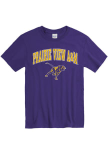 Prairie View A&amp;M Panthers Purple Arch Mascot Short Sleeve T Shirt