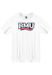 Robert Morris Colonials White Primary Logo Distressed Short Sleeve T Shirt
