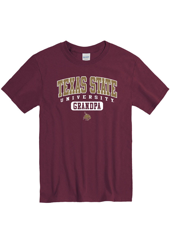 Texas State Bobcats Maroon Grandpa Short Sleeve T Shirt