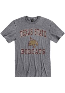 Texas State Bobcats Grey Number One Design Short Sleeve T Shirt