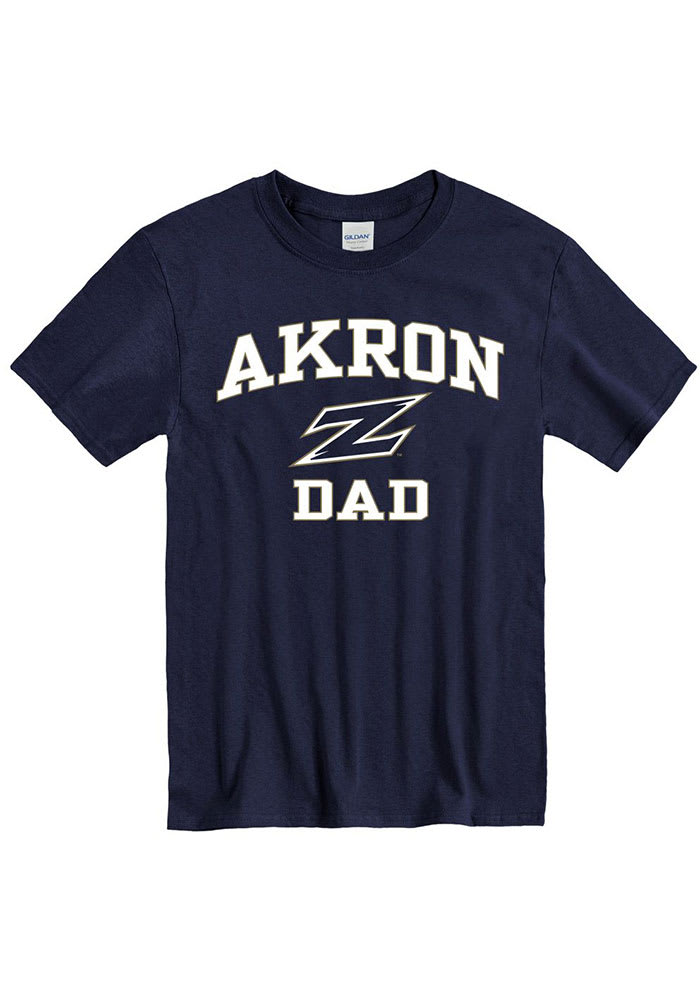 Akron Zips Navy Blue Dad Number One Short Sleeve T Shirt