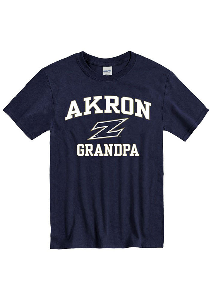 Akron Zips Navy Blue Grandpa Number One Short Sleeve T Shirt