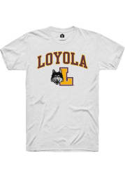 Rally Loyola Ramblers White Arch Mascot Short Sleeve T Shirt