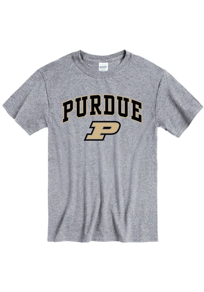 Purdue Boilermakers GREY Arch Mascot Short Sleeve T Shirt