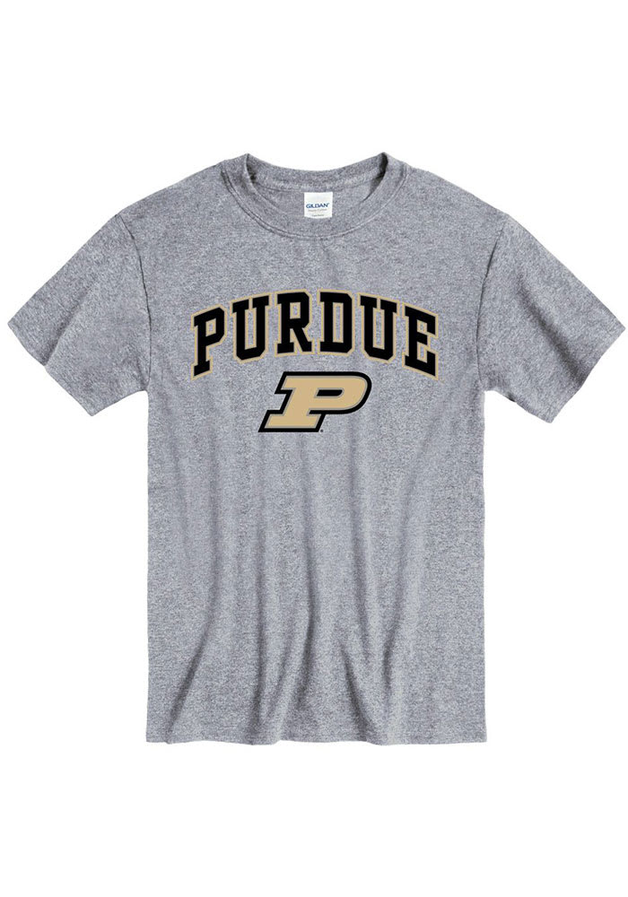 Purdue Boilermakers Grey Arch Mascot Short Sleeve T Shirt
