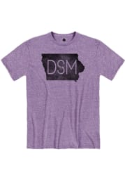 Rally Des Moines Purple DSM State Shape Short Sleeve Fashion T Shirt