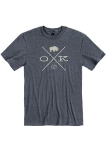 Rally Oklahoma Navy Blue OKX Short Sleeve Fashion T Shirt