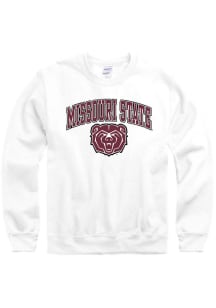 Missouri State Bears Mens White Arch Mascot Long Sleeve Crew Sweatshirt