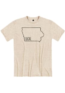 Rally Iowa Oatmeal Local State Shape Short Sleeve Fashion T Shirt