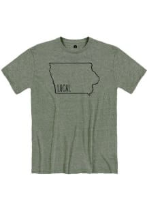 Rally Iowa Olive Local State Shape Short Sleeve Fashion T Shirt