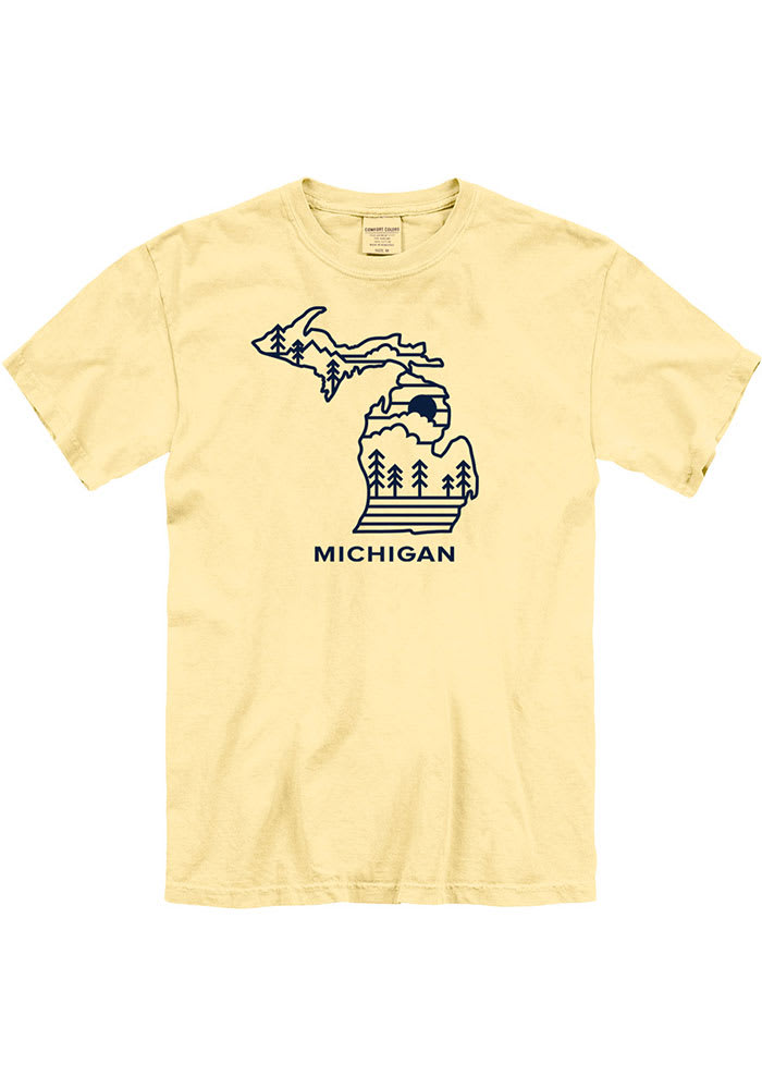 Michigan Yellow State Elements Short Sleeve T Shirt
