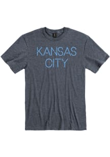 Rally Kansas City Navy Blue Disconnected Short Sleeve Fashion T Shirt