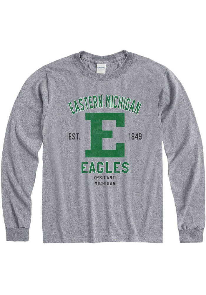 Eastern Michigan Eagles Grey No 1 Long Sleeve T Shirt