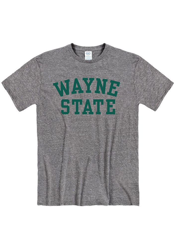 Wayne State Warriors Grey Arch Name Short Sleeve T Shirt