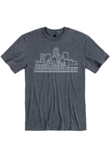 Rally Des Moines Navy Blue City Skyline Short Sleeve Fashion T Shirt