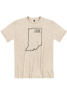 Rally Indiana Oatmeal Local State Shape Short Sleeve Fashion T Shirt