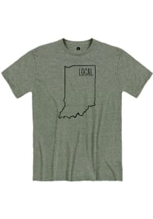 Rally Indiana Olive Local State Shape Short Sleeve Fashion T Shirt