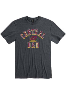 Central Michigan Chippewas Charcoal Dad Number One Short Sleeve T Shirt