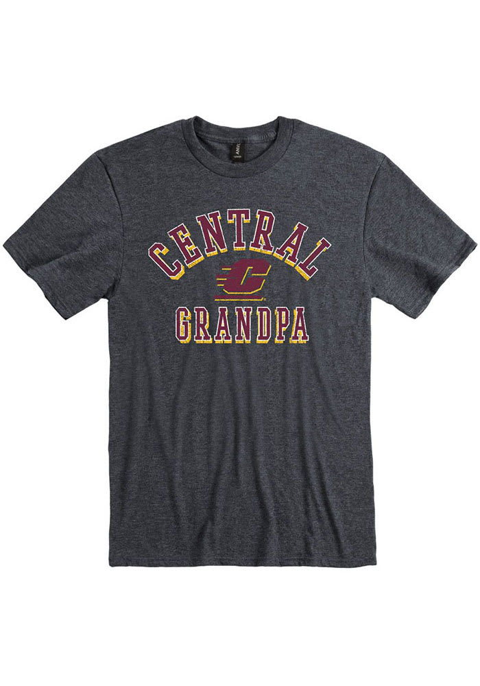 Central Michigan Chippewas Charcoal Grandpa Number One Short Sleeve Fashion T Shirt