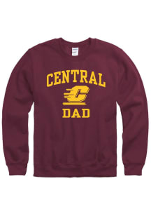 Central Michigan Chippewas Mens Maroon Dad Number One Long Sleeve Crew Sweatshirt