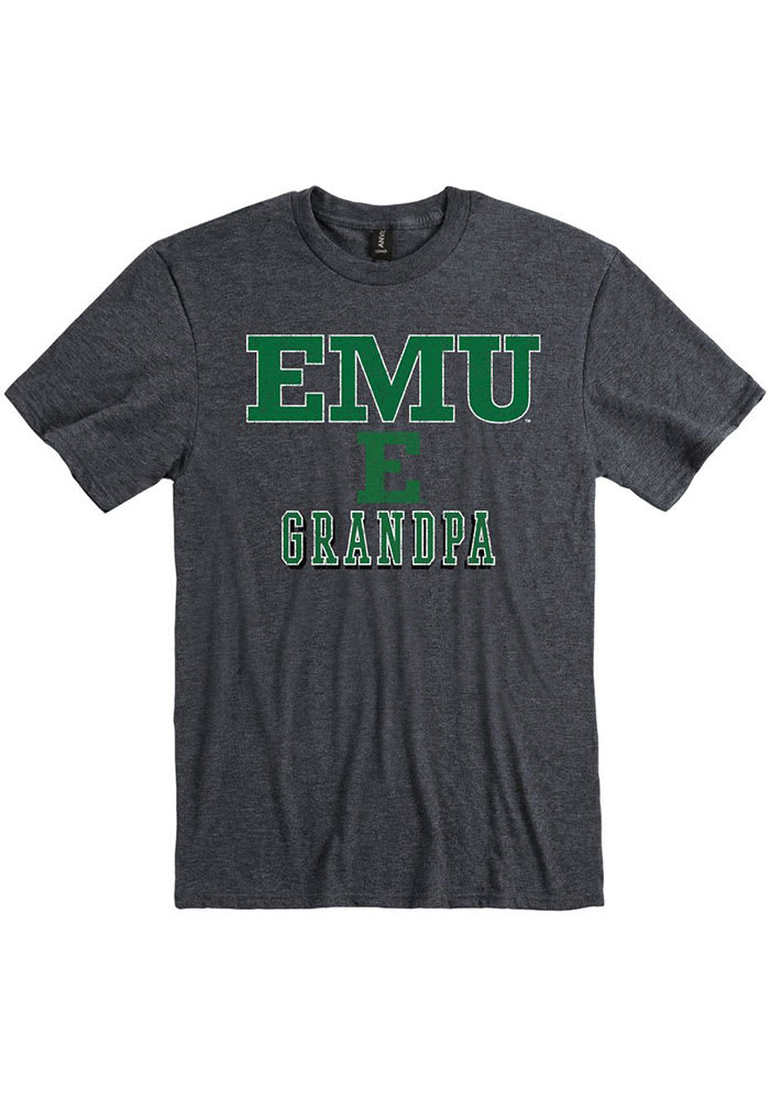 Eastern Michigan Eagles Charcoal Grandpa Number One Short Sleeve Fashion T Shirt