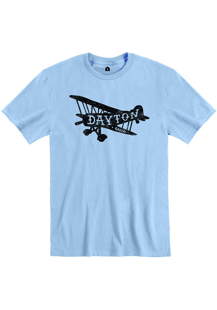 Rally Dayton Light Blue Plane Short Sleeve Fashion T Shirt