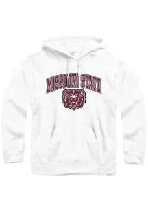Missouri State Bears Mens White Arch Mascot Long Sleeve Hoodie