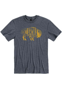 Rally Oklahoma Navy Blue Buffalo Short Sleeve Fashion T Shirt