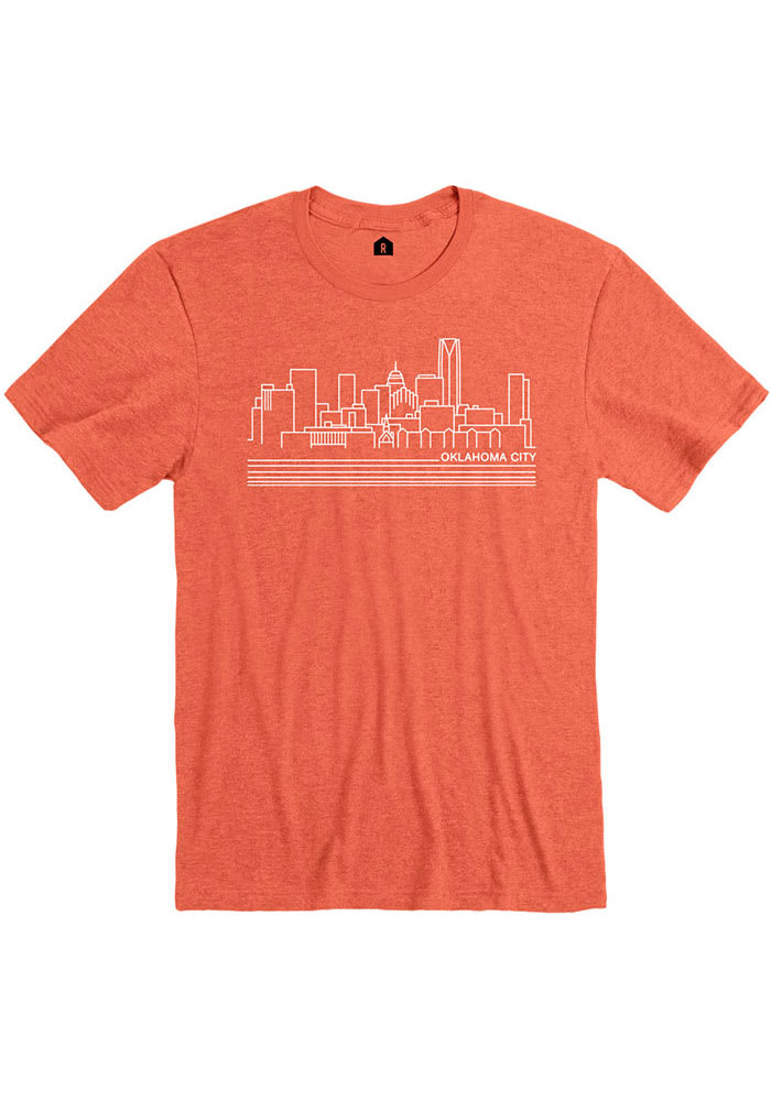 Rally Oklahoma City Orange Skyline Short Sleeve Fashion T Shirt