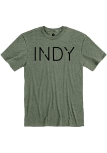 Rally Indianapolis Olive Disconnected Short Sleeve Fashion T Shirt