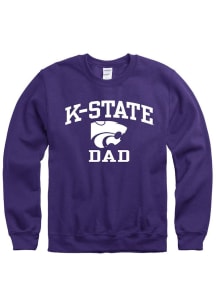 K-State Wildcats Mens Purple Dad Number One Long Sleeve Crew Sweatshirt