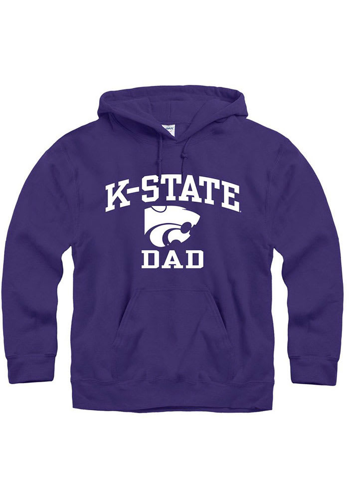 K-State Wildcats Mens Purple Dad Number One Long Sleeve Hoodie