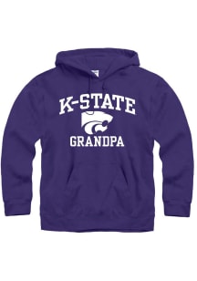 K-State Wildcats Mens Purple Grandpa Number One Long Sleeve Hoodie