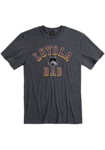 Loyola Ramblers Charcoal Dad Number One Short Sleeve T Shirt
