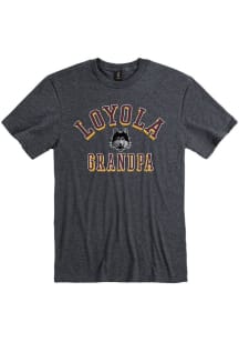 Loyola Ramblers Charcoal Grandpa Number One Short Sleeve T Shirt