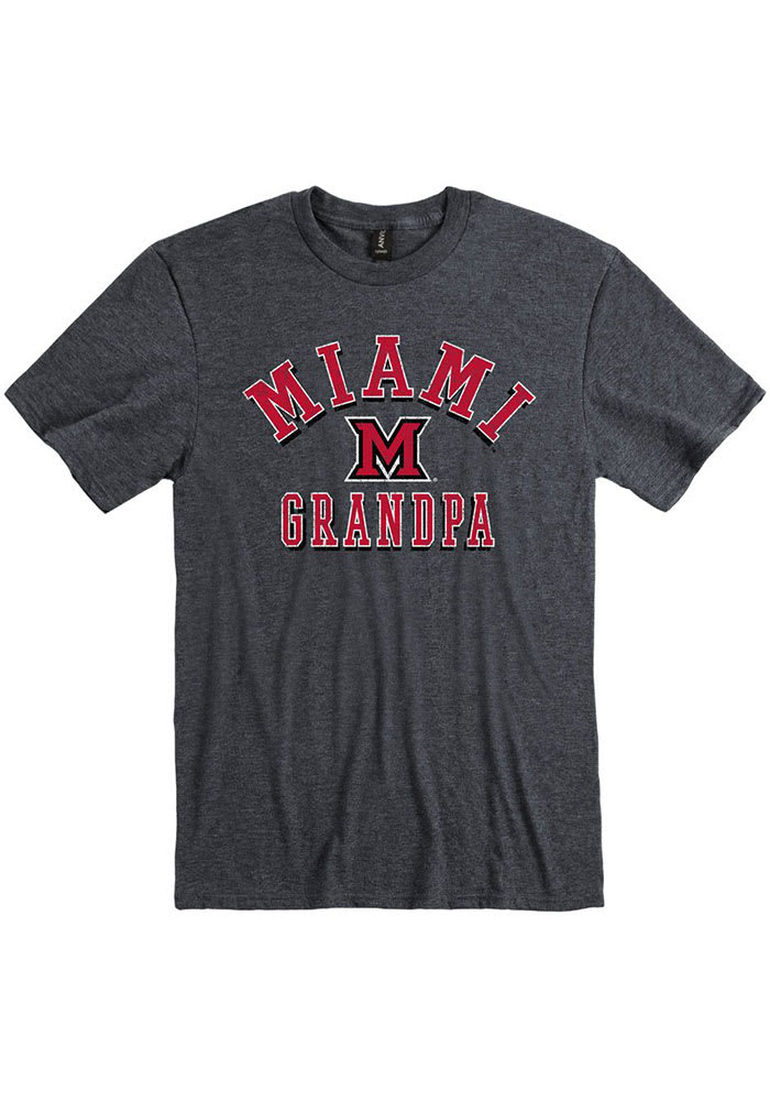 Miami RedHawks Charcoal Grandpa Number One Short Sleeve Fashion T Shirt