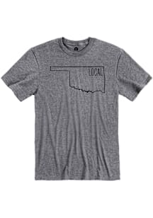 Rally Oklahoma Graphite Local State Shape Design Short Sleeve Fashion T Shirt
