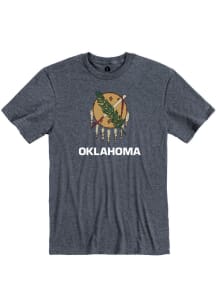 Rally Oklahoma Navy Blue State Flag Short Sleeve Fashion T Shirt