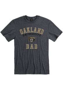 Oakland University Golden Grizzlies Charcoal Dad Number One Short Sleeve T Shirt