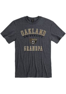 Oakland University Golden Grizzlies Charcoal Grandpa Number One Short Sleeve T Shirt