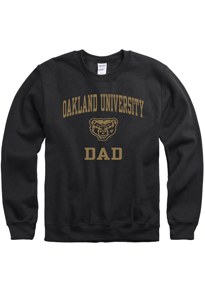 Oakland University Golden Grizzlies Mens Black Dad Number One Long Sleeve Crew Sweatshirt